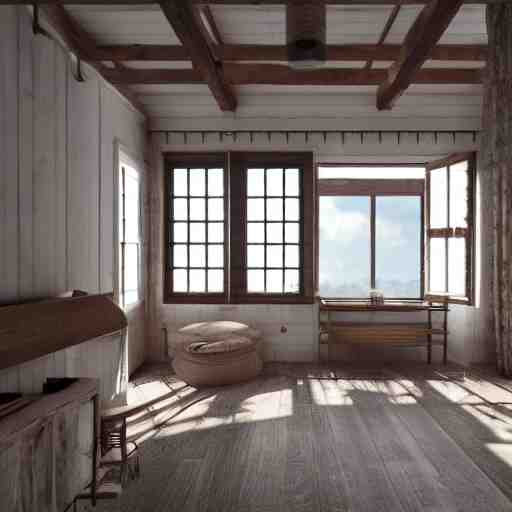 1 9 2 0 farmhouse interior design style, hyper realistic, octane render, 