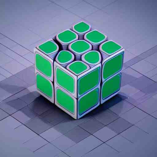 futuristic rubicks cube,product,octane render,detailed,unreal render,3d,4k,isometric