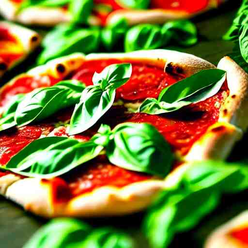 a garden of basil, shaped into the word'pizza'