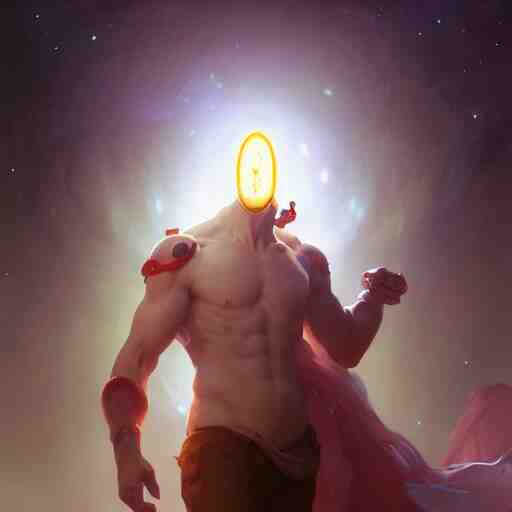 A man drinking a cup of cosmic energy bright light, illustration by Ruan Jia and Mandy Jurgens and William-Adolphe Bouguereau, Artgerm, 4k, digital art, surreal, anime style, space dandy style, highly detailed, godsend, artstation, digital painting, concept art, smooth, sharp focus, illustration by Ruan Jia and Mandy Jurgens and William-Adolphe Bouguereau, Artgerm