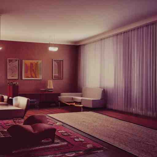 60's interiors of an apartment, photorealistic, cinematic, volume light, rendered in octane, artstation