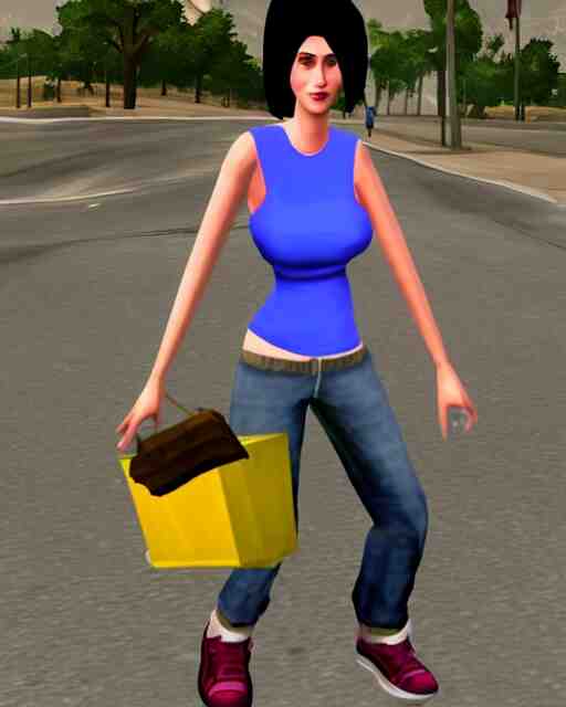 Homeless katy perry in Grand Theft Auto San Andreas