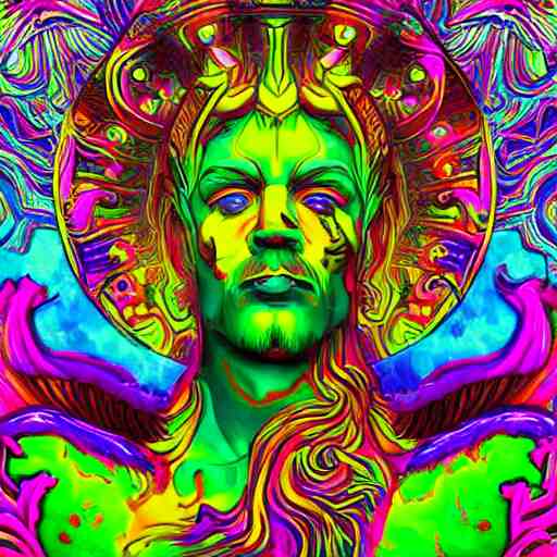 greek gods, dmt, acid, psychedelics, vibrant colours, trippy, trending on artstation by germart - n 9 