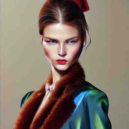 Russian fashion, gucci catwalk, oil painting, digital art, ultradetailed, artstation