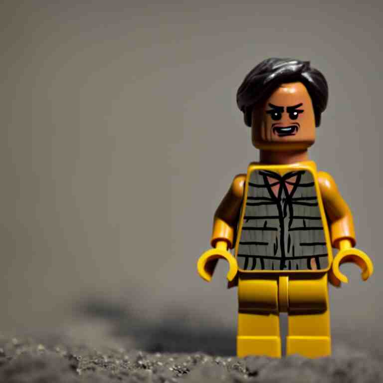 a cinematic film still of a stop motion film starring bill murray as a lego fig, shallow depth of field, 8 0 mm, f 1. 8 