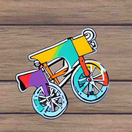 bmx bicycle, brand logo stickers, multicolored paint