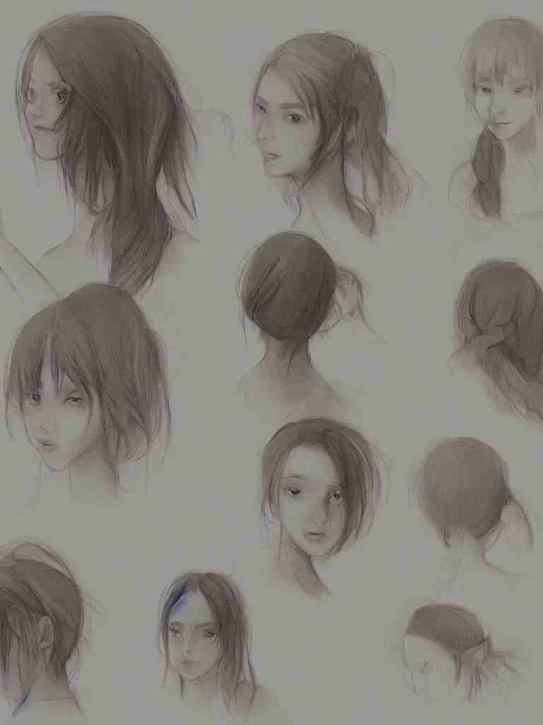 sketches of girl by concept artists, blunt borders, rule of thirds, whimsical, light and shadow, backlighting! 