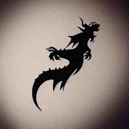 A dragon tattoo, minimalistic, simplistic,