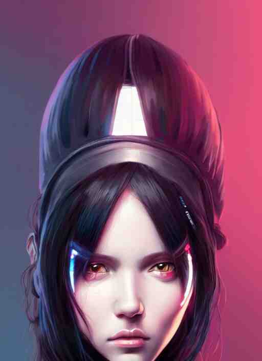 portrait of long black hair girl within a streetwear. cynical face, concept art, cyberpunk illustration, intricate, highly detailed 8 k, smooth, matte, sharp focus, rim light, beautiful and aesthetic shape of face and body, artgerm, artstation, art by gharliera 