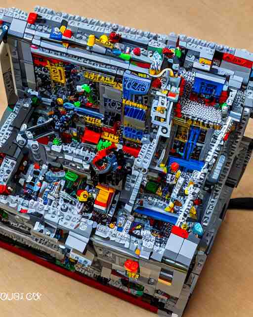 high quality photograph of an intricate detailed accurate lego set of a modern computer