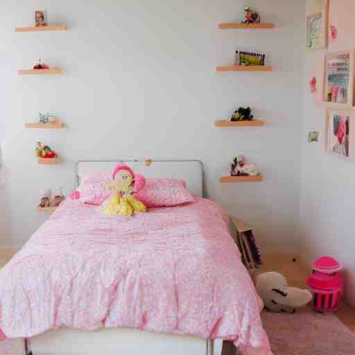 cute girls bedroom, simple japanese girls bedroom, kawaii, 8 k photography 