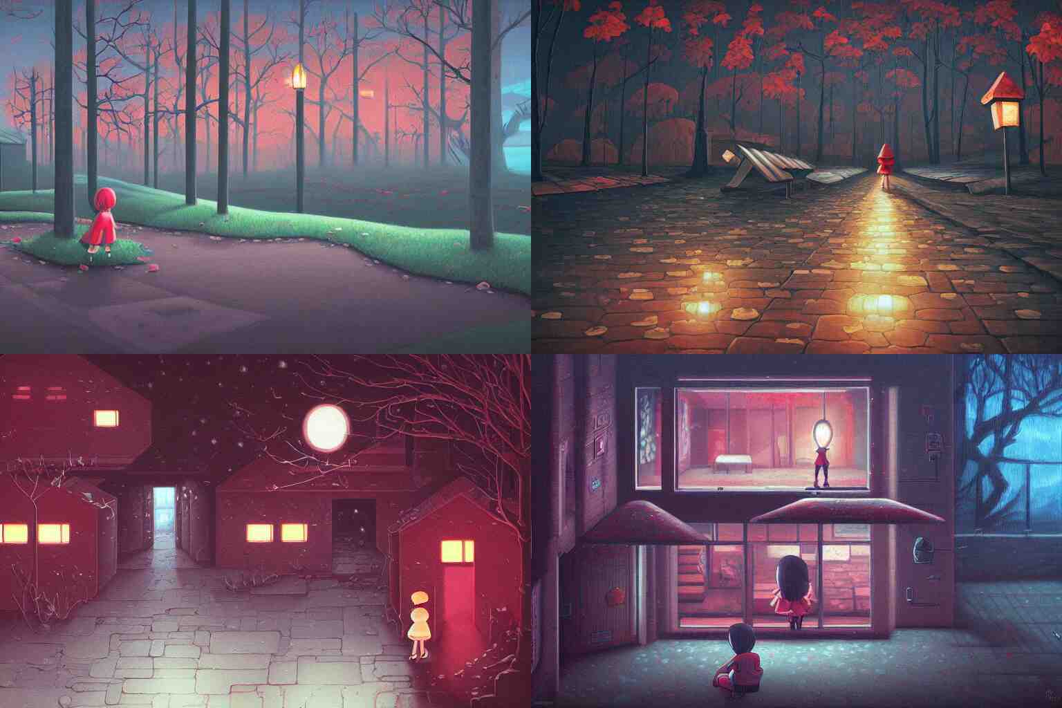 infinitely detailed oil painting by emi kuraya of blemished yume nikki lonely scenery yet peaceful, atmospheric, ambient lighting 