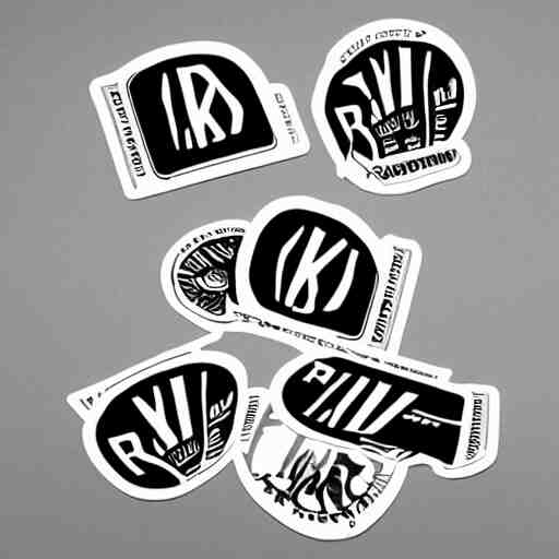 black on white graphic design stickers in style of david rudnick, eric hu, y 2 k, 