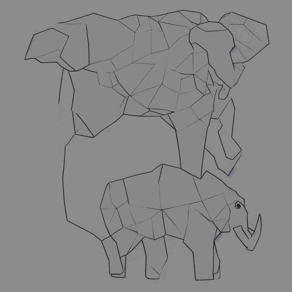 low polygon elephant art