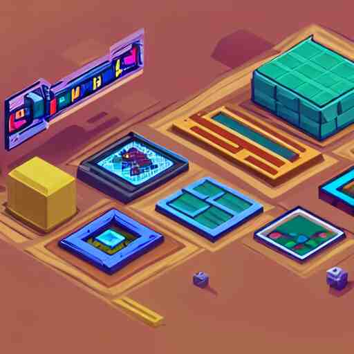 isometric 3 d game props pixel art, clean, artstation 