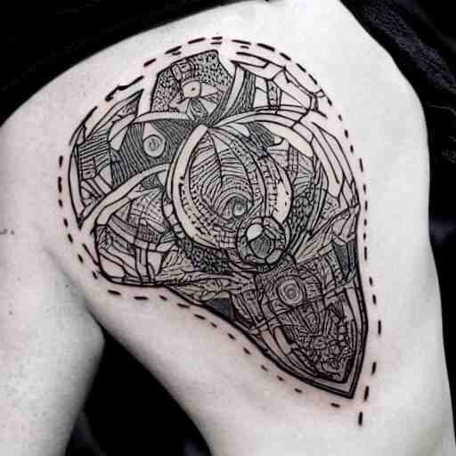 Masterpiece neural network tattoo design, line art, intricate, extremely detailed