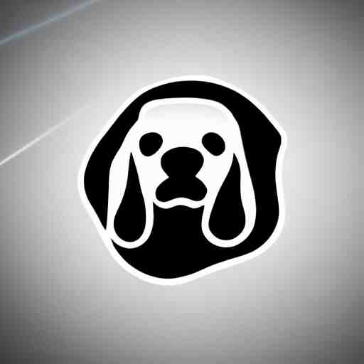 logo of a dog holding a laser gun