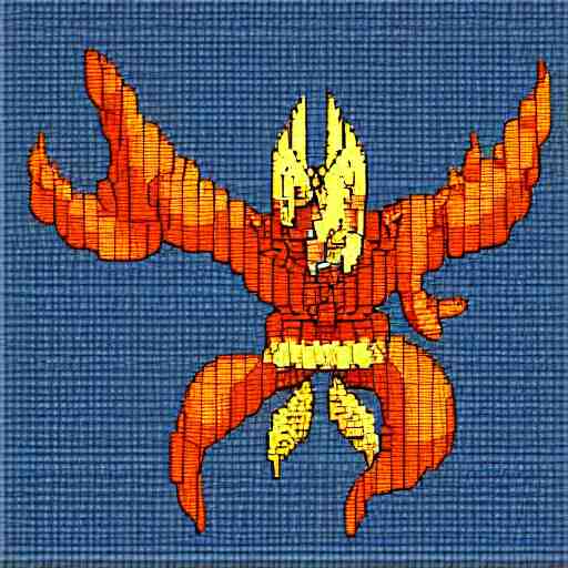 Bahamut in a pixel art style