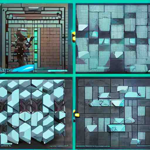 props game design assets, 2d fortnight style modular sci-fi walls, connectable,