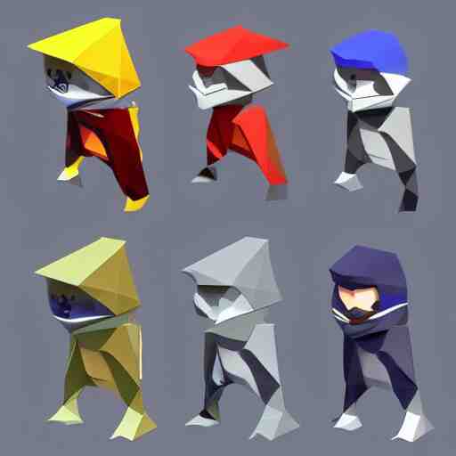 low poly ninja in the style of playstation 1 games