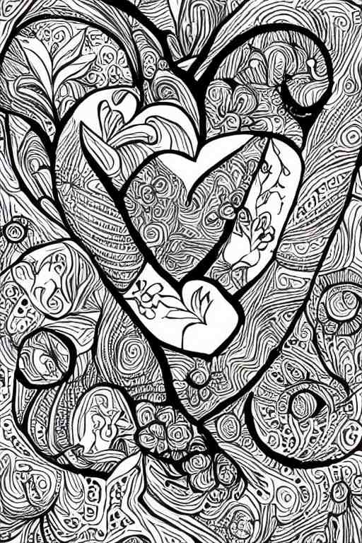 black and white illustration, creative design, love yourself 