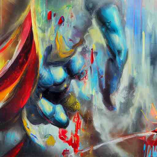 the abstract concept of guilty pleasure in style of concept art oil painting, 