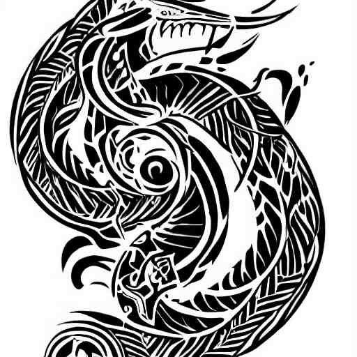 tattoo design, stencil, tattoo stencil, traditional, a cobra with its fangs out surrounded by flowers