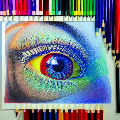  Colored pencil art on paper, Psychosis, highly detailed, artstation, MasterPiece, Award-Winning, Caran d'Ache Luminance