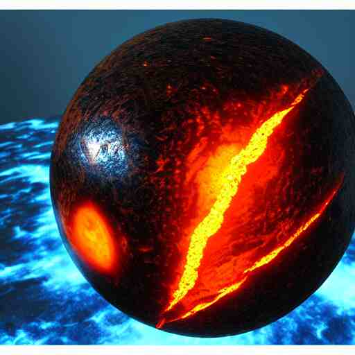 a sphere of molten core, melting sphere, glowing magma sphere, lava sphere, state of the art 3 d graphics, centered, in center, unreal engine, highly detailed, epic 