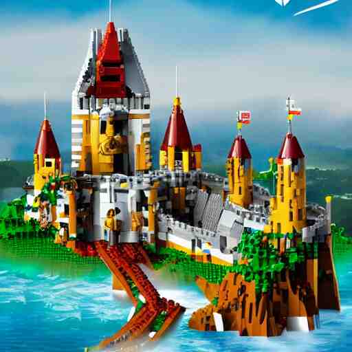 LEGO castle, celestia, eden, river, fantasy artwork, award winning, very very very very very very very beautiful scenery, artstation