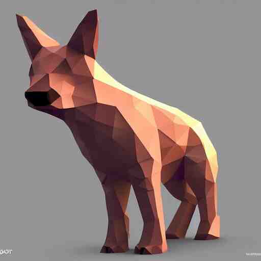 low poly 3 d render of cute animals 