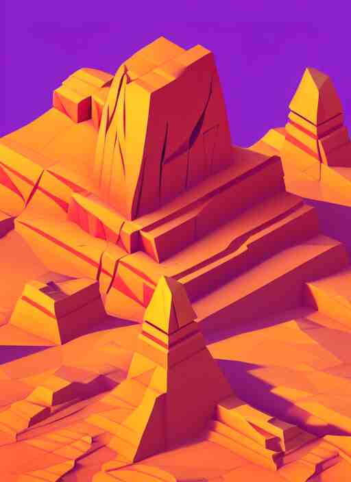 a low poly isometric render of sphinx in the style of monument valley, intricate, elegant, smooth shading, soft lighting, illustration, simple, solid shapes, by magali villeneuve, jeremy lipkin and michael garmash, rob rey and kentaro miura style, octane render 