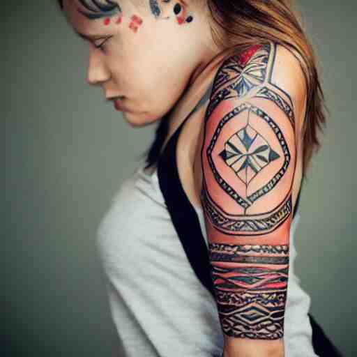 girl with a tribal tatoo 