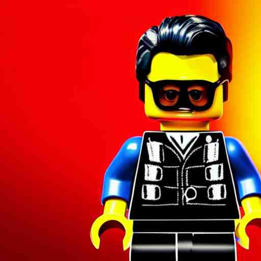 studio photo, bono from u 2 as lego minifigure, photorealistic, detailed, studio lighting, 4 k 