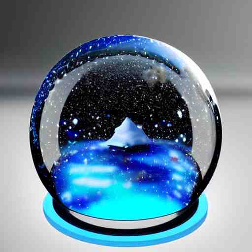 ultra real 8 k snow globe with an amazing galaxy inside 