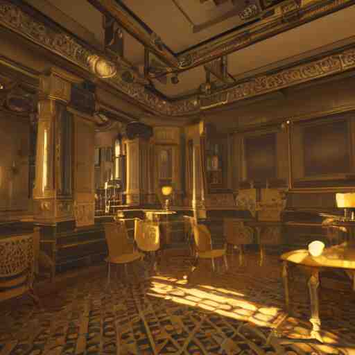 futuristic Victorian era interior design artstation, 8k unreal engine