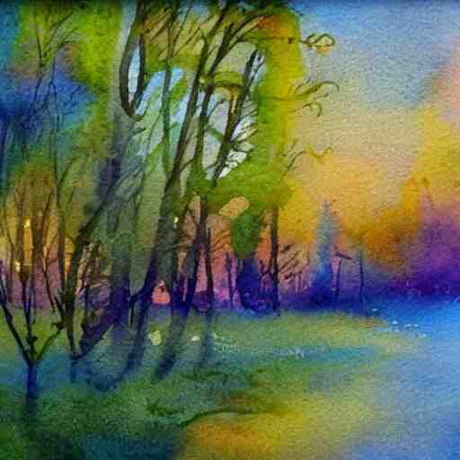 impressionist painting but in watercolor 