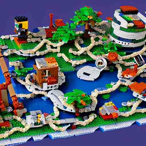 Lego overgrown deserted island city