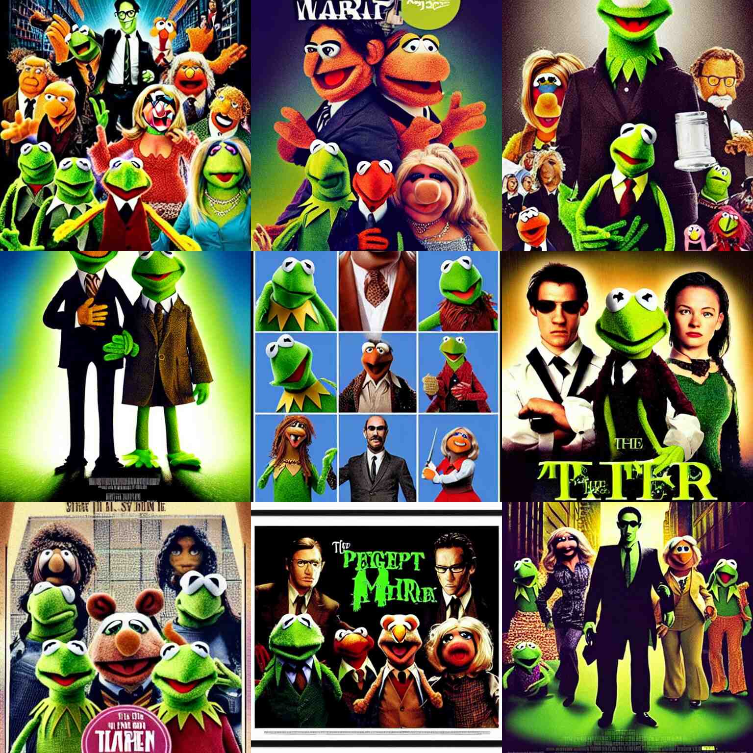 the muppets starring in the matrix, movie poster, detailed, cinematic 