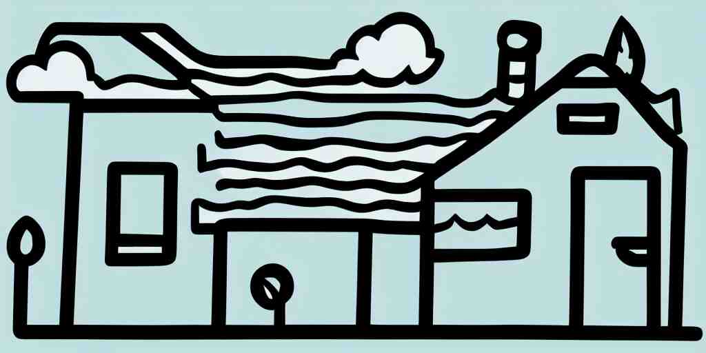 Naive single line illustration of small house, minimalistic simple icon, playful doodle