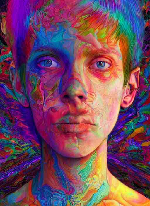 portrait ultra dimensional entity, accidentally tripping on dmt and acid, psychedelic experience, overwhelming psychosis of self realization and burning awakening, ultra high definition, unreal engine 5, hyperrealism, masterpiece composition, by martine johanna, barclay shaw 