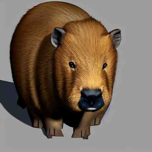 low polygon capybara