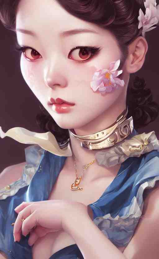 a pin up and beautiful fashion charming dreamlke korea girl with lv jewelry, character art, art by artgerm lau and kyoung hwan kim and and ilya kuvshinov and john singer sargent, hyperdetailed, 8 k realistic, symmetrical, frostbite 3 engine, cryengine, dof, trending on artstation, digital art 