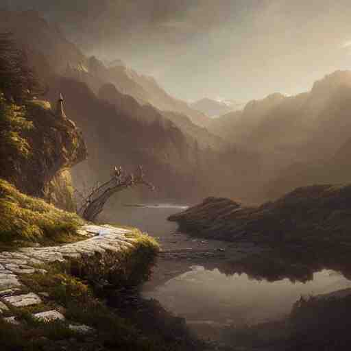 michal karcz painting of a beautiful landscape. , detailed, elegant, intricate, 4k,