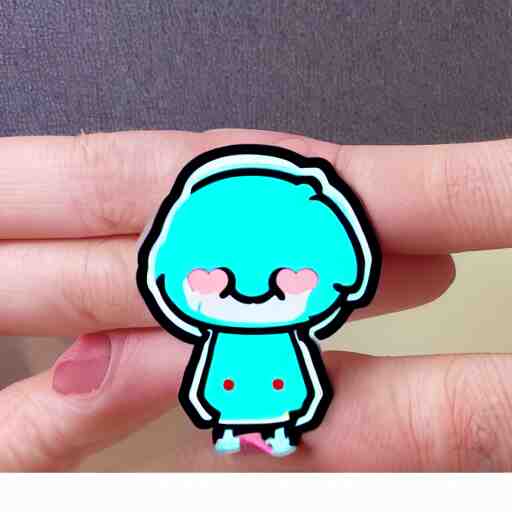 kawaii anime sticker, solo, 