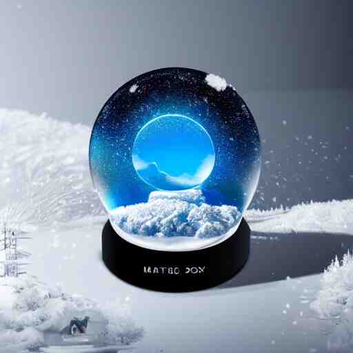 ultra real 8 k snow globe with an amazing galaxy inside 