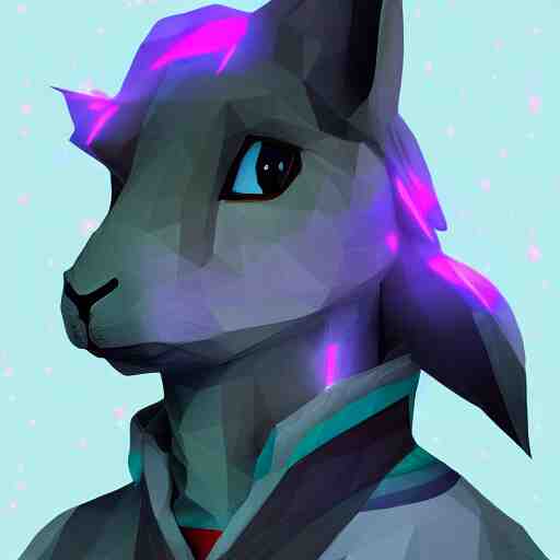 aesthetic rabbit fursona portrait, commission of a anthropomorphic male horse, fursona horse wearing stylish holographic clothes, winter armosphere, pastel simple art, low poly 