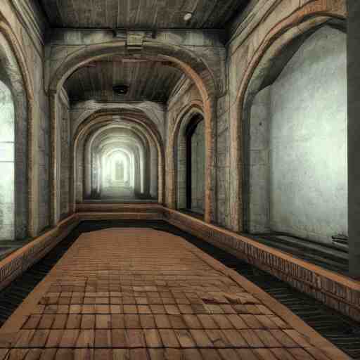 interior architecture from quake, lovecraftian, liminal space, unreal engine 5, hyper detailed, hyper realistic 