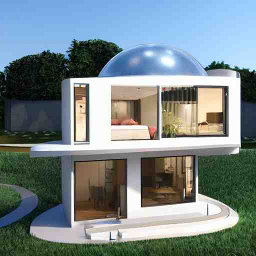 a modern mini house in a crystal ball octane render hyperdetailed, house and home, home and garden, 