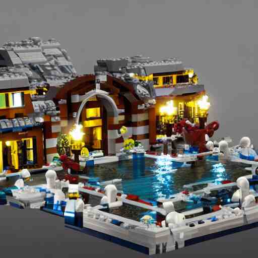 mara - a - lago fbi raid lego set, photorealistic, studio lighting, highly detailed, cinematic composition, realistic render, octane render, detailed textures 